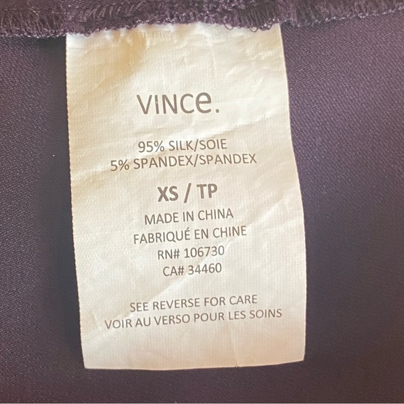 Vince XS pure silk dark purple blouse - Picture 8 of 8